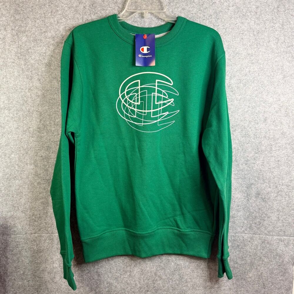 Champion Green Graphic Crewneck Sweatshirt Size S NWT Logo Pullover GF88H